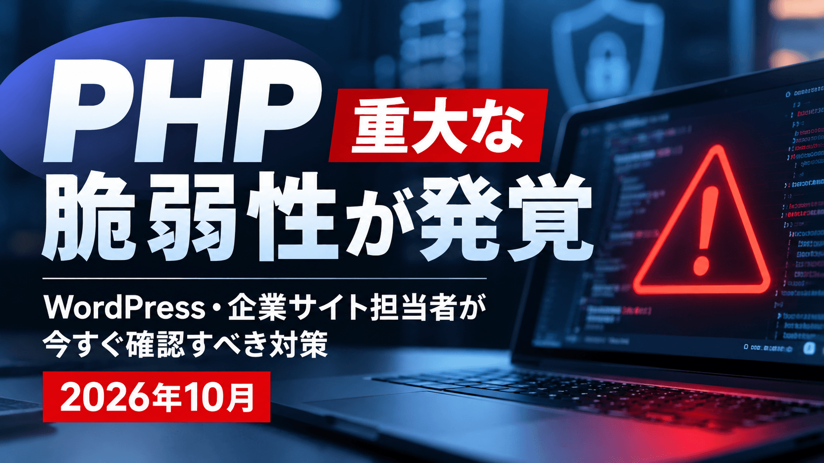 PHPに重大な脆弱性2件|WordPress・企業サイト担当者が今すぐ確認すべき対策【2026年10月】