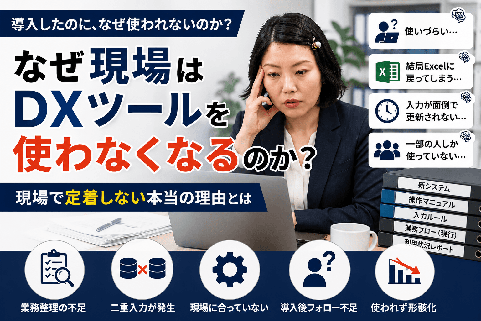 なぜ現場はDXツールを使わなくなるのか?